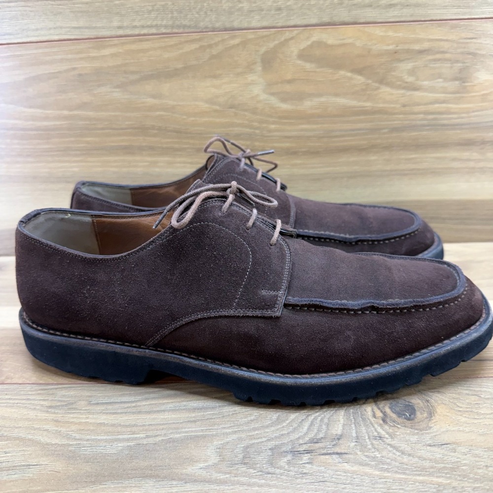 Ermenegildo ZEGNA Oxfords Mens 11 11.5 Brown Suede Apron Toe Modern Business